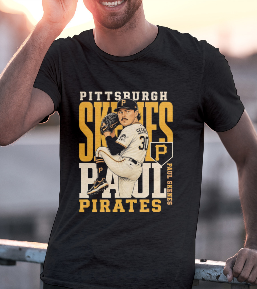 Pittsburgh Pirates Paul Skenes 34 Baseball Player Caricature 2026 Season T-Shirt