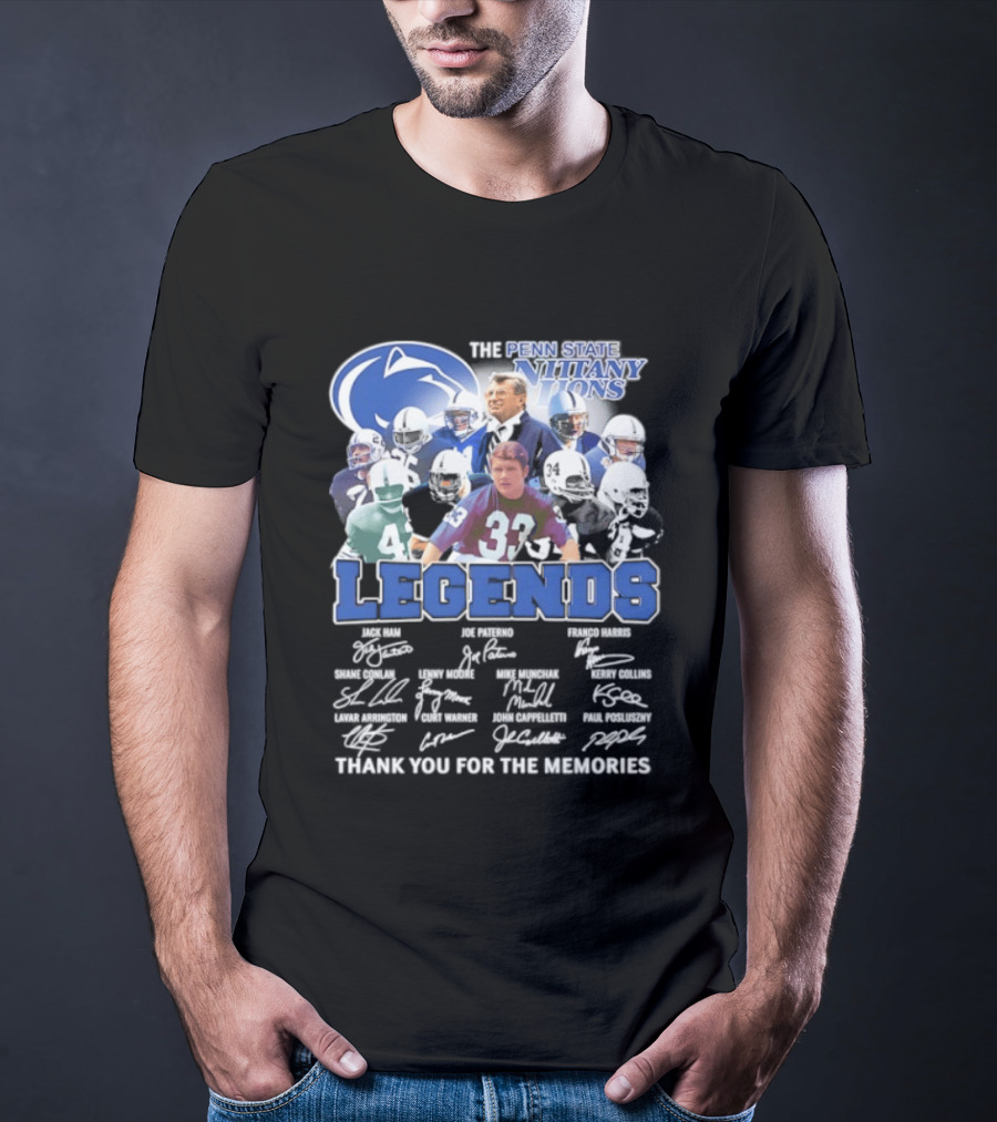 Penn State Nittany Lions Legends Thank You For The Memories Signatures T-Shirt