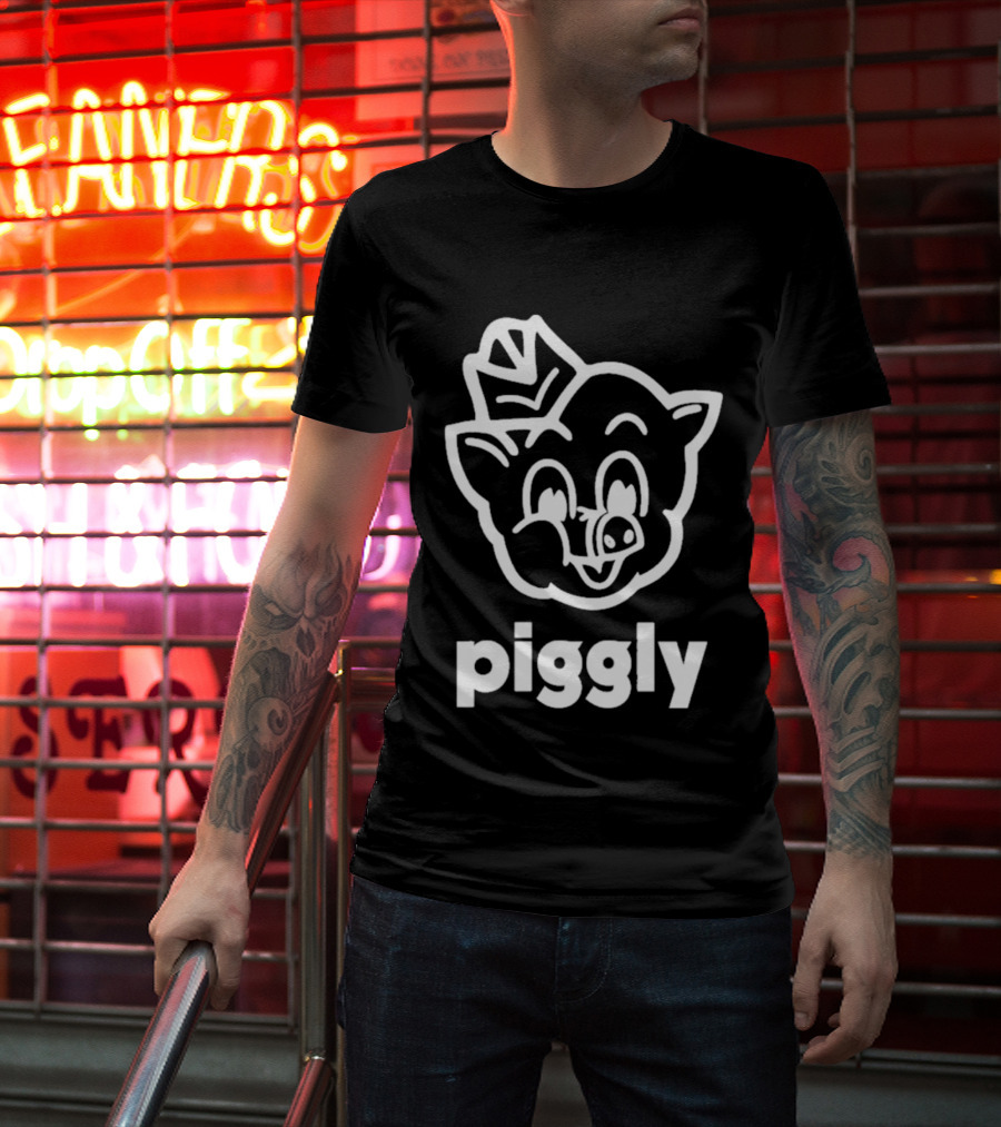 Piggly Wiggly Vintage Cartoon Mascot Retro Grocery T-Shirt