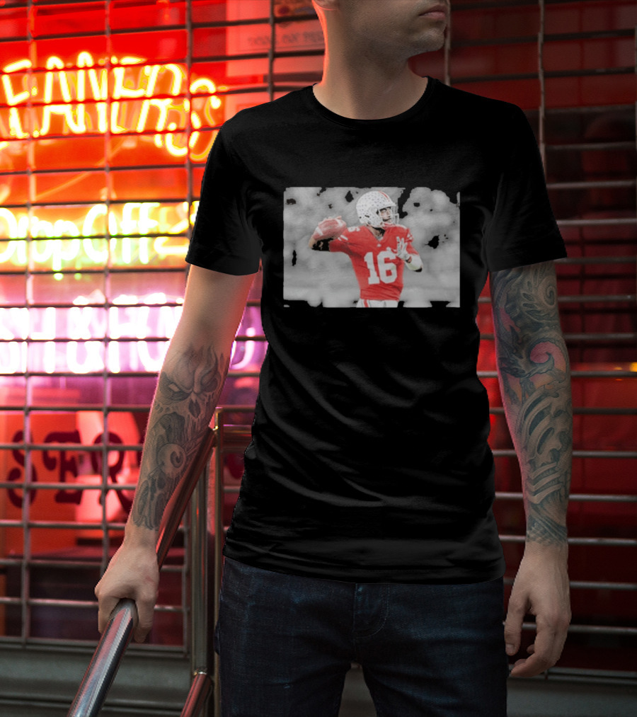 J.T. Barrett Ohio State Buckeyes #16 Football Quarterback Legend T-Shirt