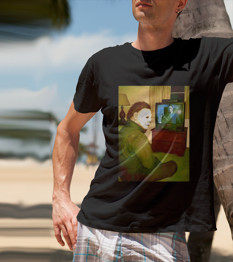 Michael Myers Ing Himself On TV Halloween Scene T-Shirt
