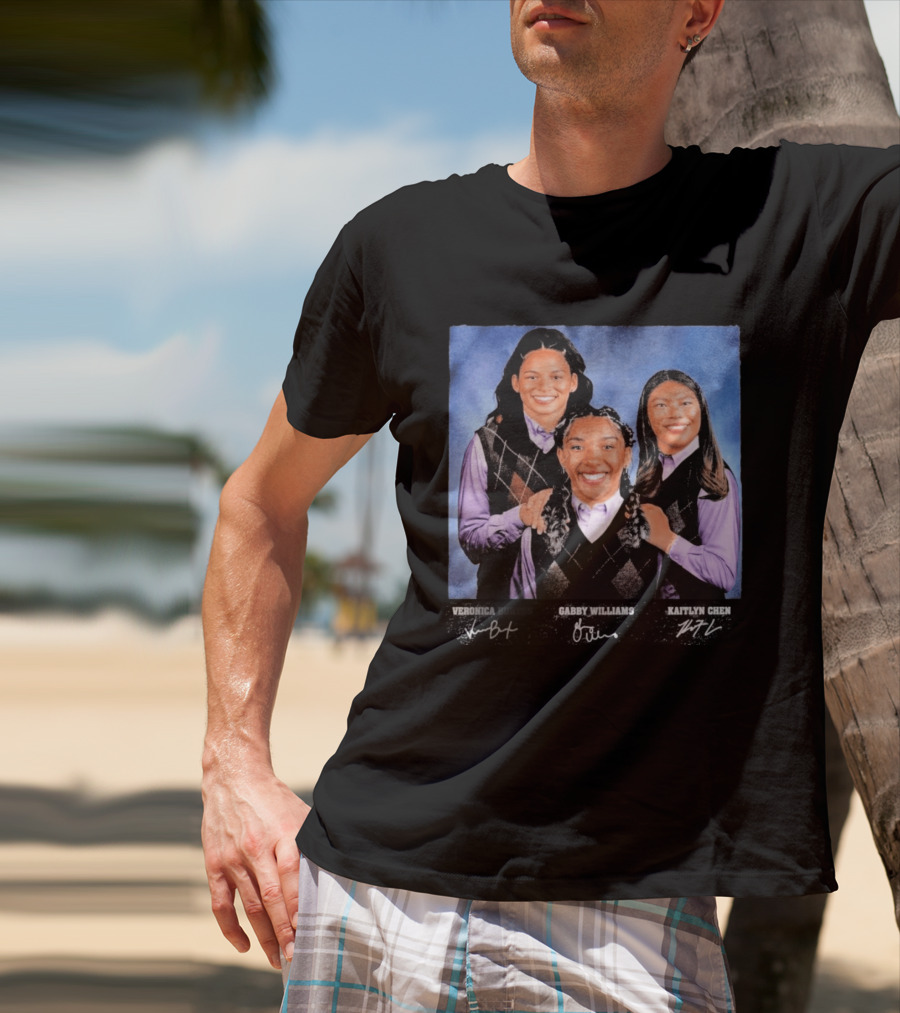 Veronica Burton Gabby Williams Kaitlyn Chen Step Brothers Argyle Sweater Purple T-Shirt