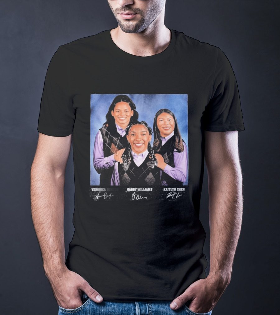 Veronica Burton Gabby Williams Kaitlyn Chen Step Brothers Argyle Sweater Purple T-Shirt
