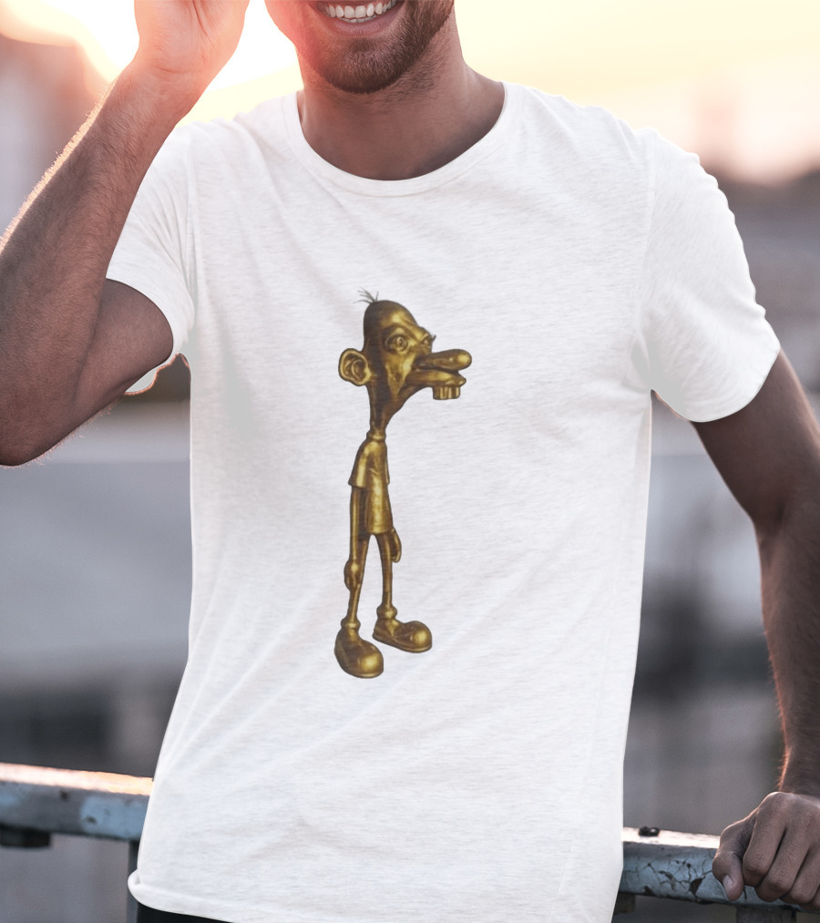 Neegy Meme Cartoon Golden Character Statue T-Shirt