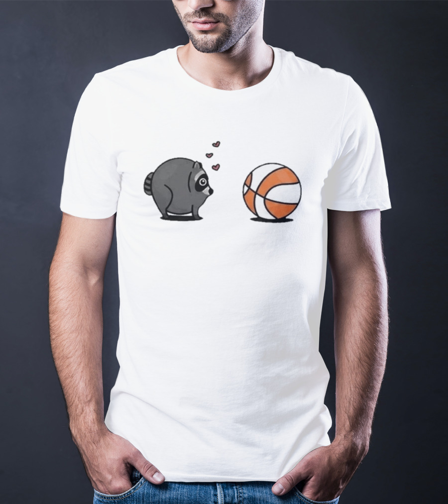 Seattle Storm Raccoon Hearts Basketball Jimothy Loves Hoops T-Shirt