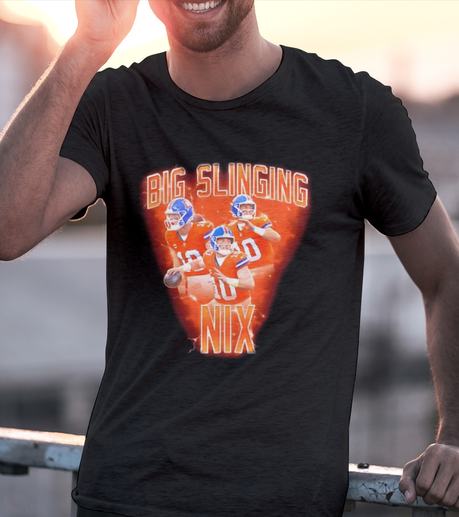 Denver Broncos Big Slinging Bo Nix Collage T-Shirt