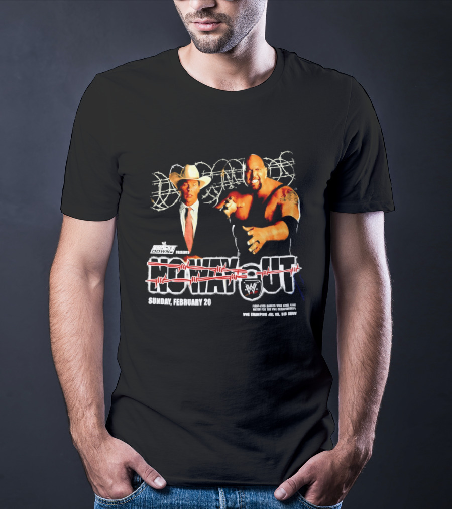 WWE No Way Out 2005 John Bradshaw Layfield Vs Big Show February 20 SmackDown Barbed Wire Match T-Shirt