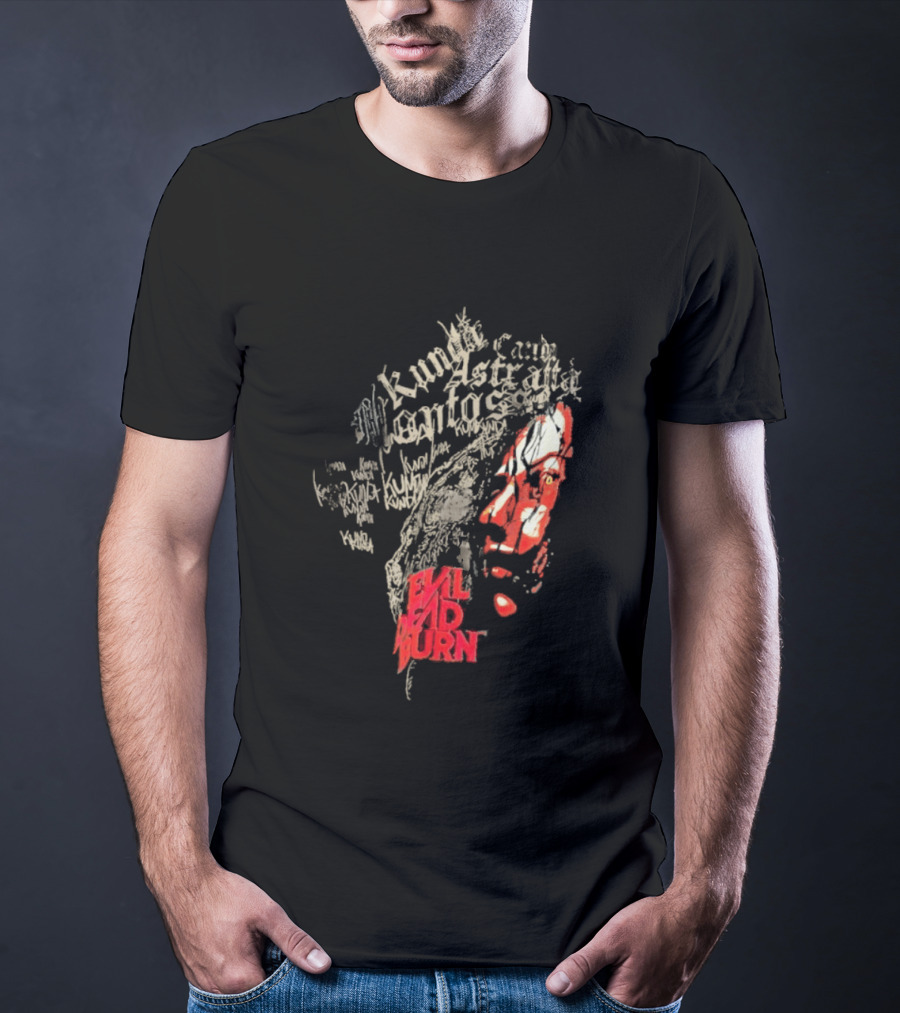 Kunda Astaroth Manto Satta Evil Dead Burn Face Typographic T-Shirt