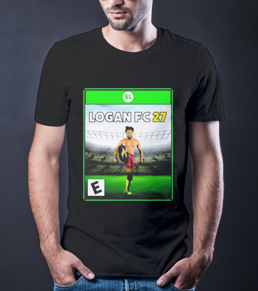 LOGAN FC 27 Soccer Game Box Art With Player In Stadium T-Shirt