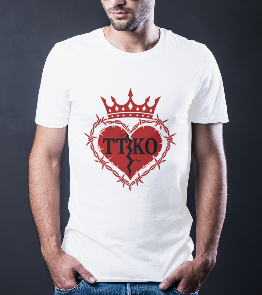 TTKO Broken Heart Crown Barbed Wire T-Shirt
