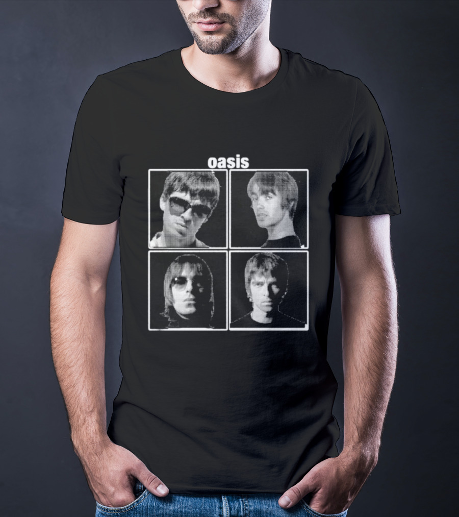 Oasis Band Members Britpop Liam Gallagher Iconic 90s Music Photos T-Shirt