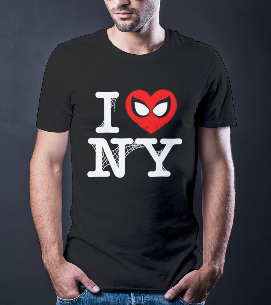 I Love NY Spider Man Marvel Superhero Iconic Web T-Shirt