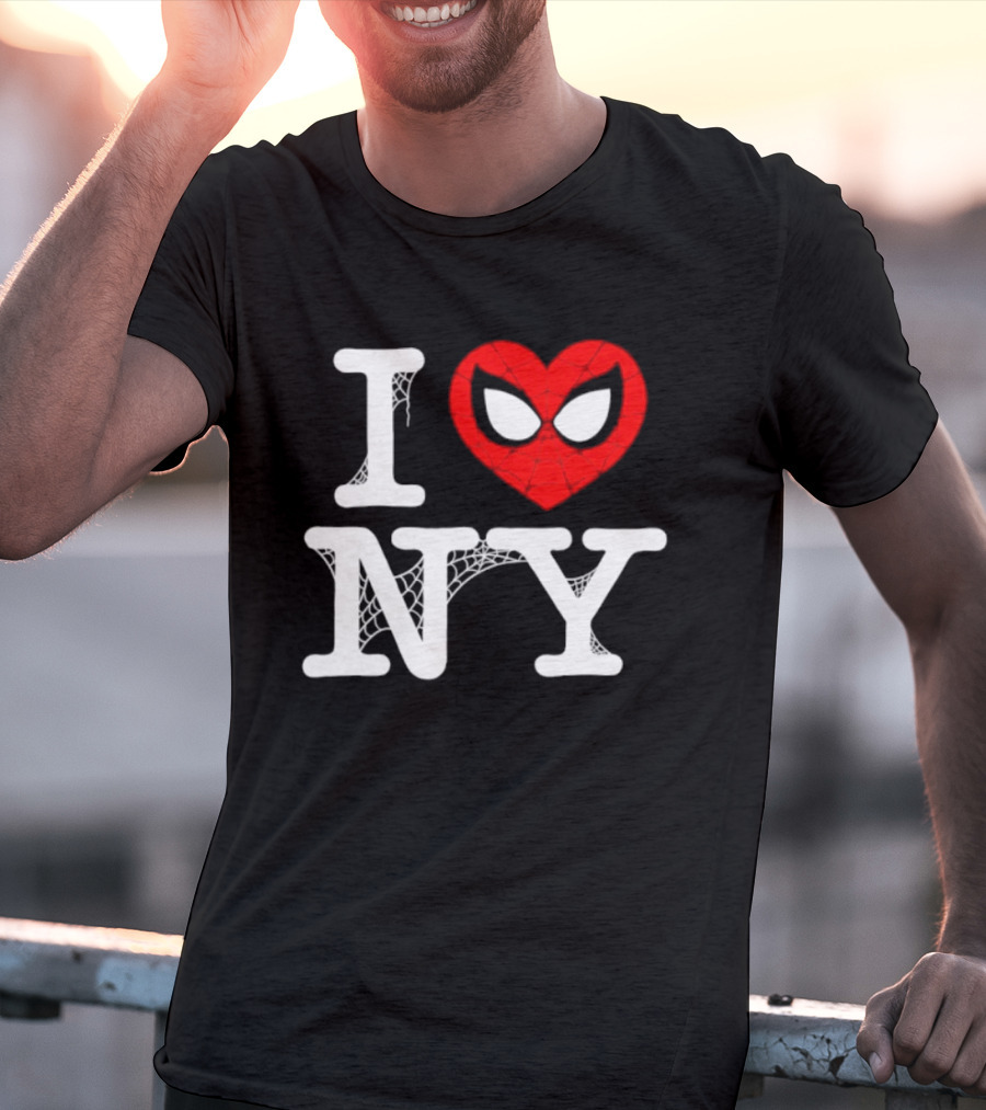 I Love NY Spider Man Marvel Superhero Iconic Web T-Shirt