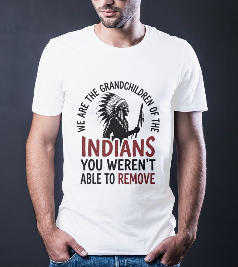 We Are The Grandchildren Of The Indians You Weren't Able To Remove Native American Headdress T-Shirt