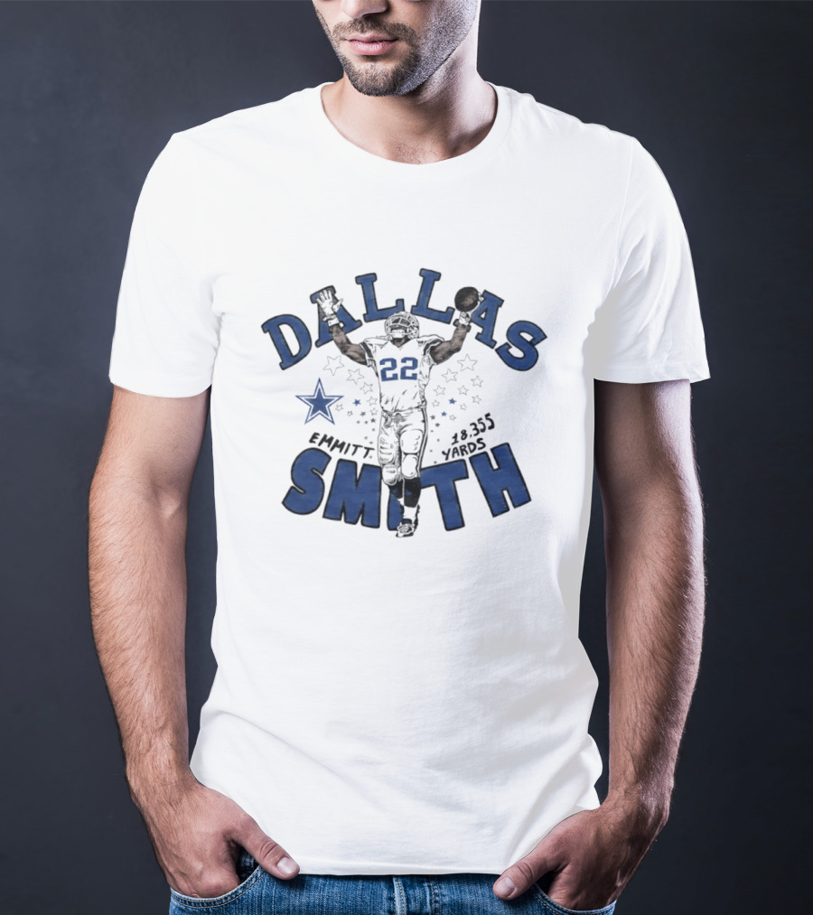 Dallas Cowboys Emmitt Smith 22 18355 Yards Star Player T-Shirt