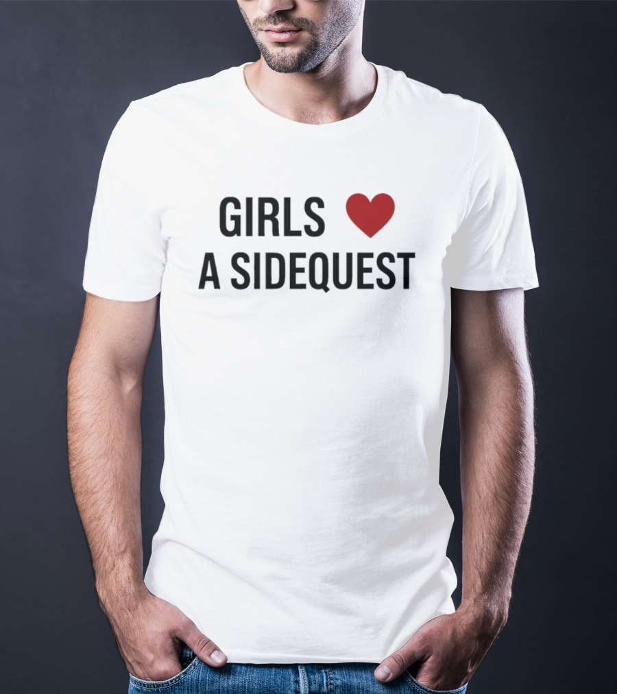 Girls Heart A Sidequest Gaming Humor T-Shirt