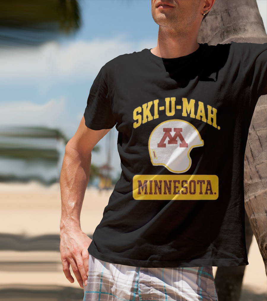 Mills Armbruster Ski U Mah Minnesota Football Helmet T-Shirt