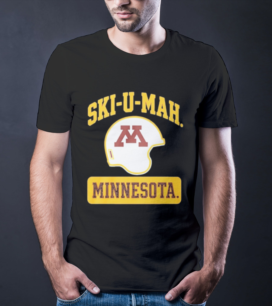 Mills Armbruster Ski U Mah Minnesota Football Helmet T-Shirt