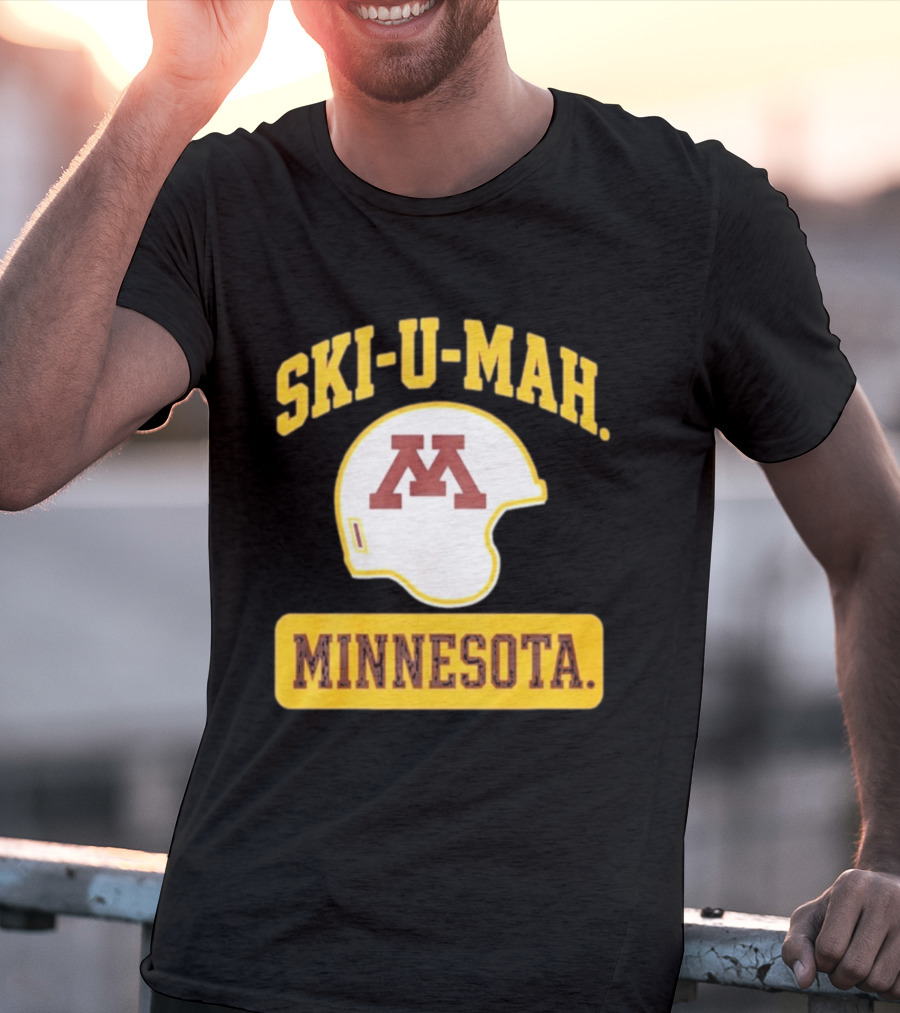 Mills Armbruster Ski U Mah Minnesota Football Helmet T-Shirt