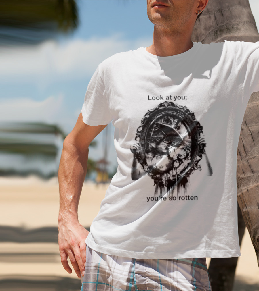Look At You You're So Rotten Gothic Skull Mirror T-Shirt