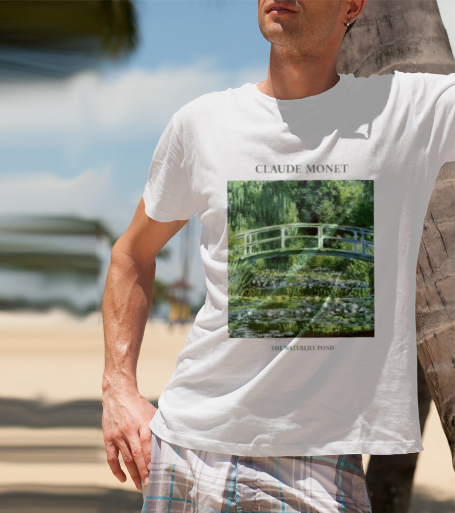 Claude Monet The Waterlily Pond Painting Scenic Landscape T-Shirt