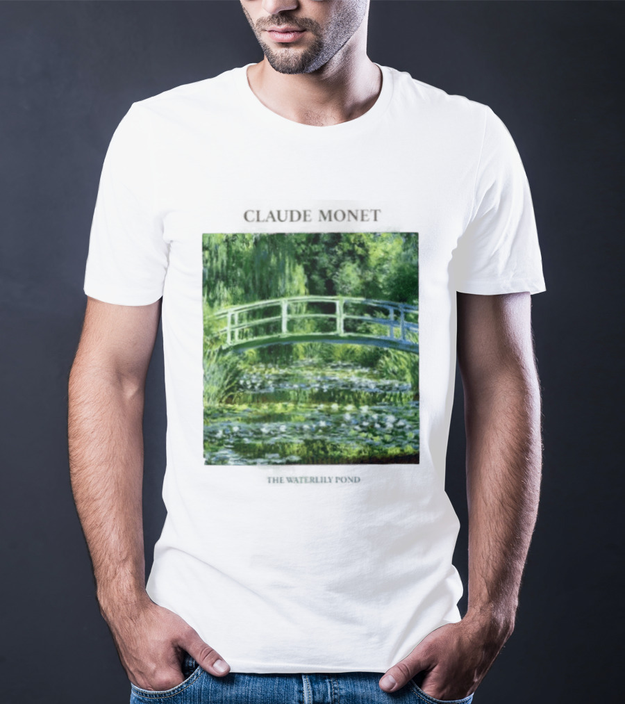 Claude Monet The Waterlily Pond Painting Scenic Landscape T-Shirt