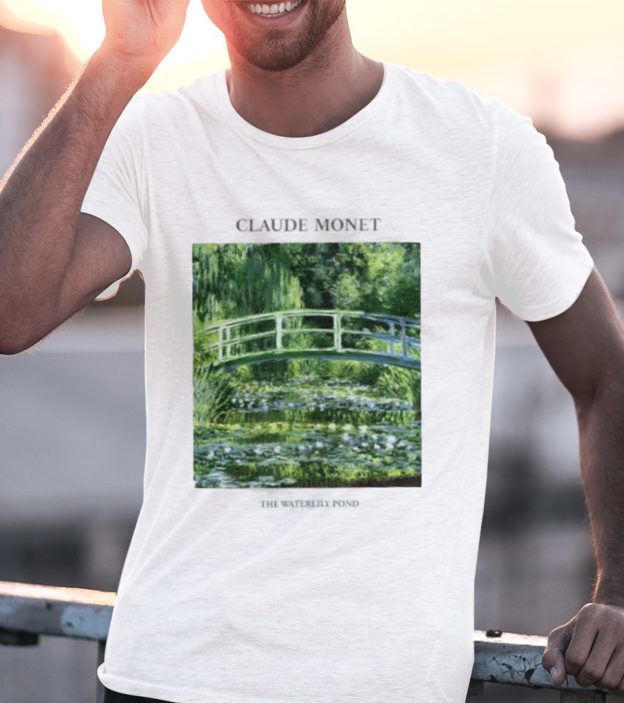 Claude Monet The Waterlily Pond Painting Scenic Landscape T-Shirt