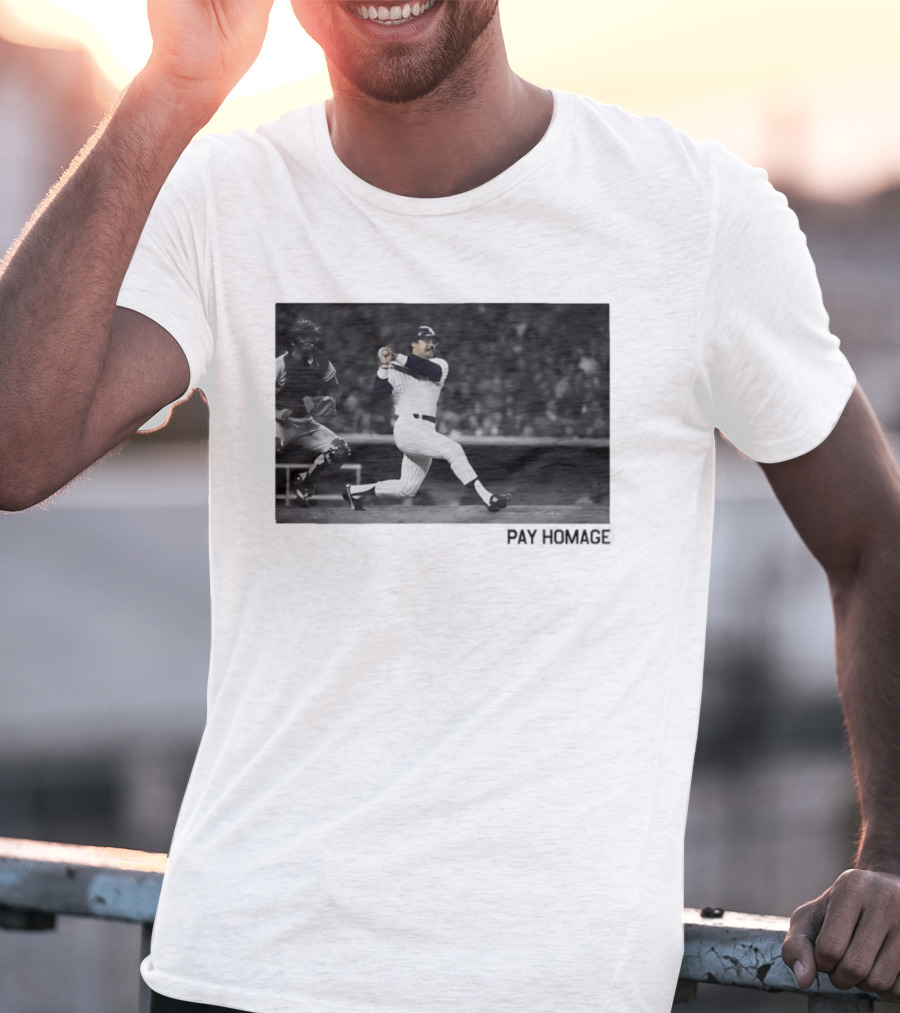Reggie Jackson New York Yankees Baseball Pay Homage Iconic Swing Moment T-Shirt