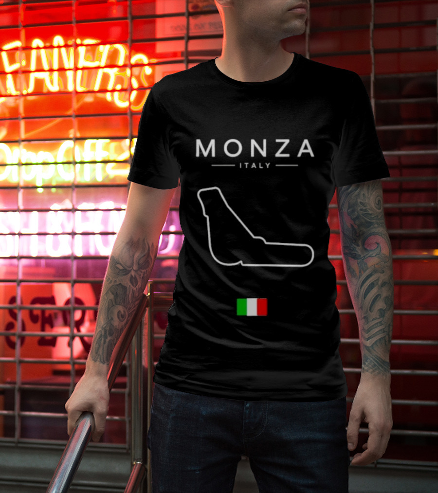 Monza Italy Temple Of Speed Circuit Italia Flag Racing T-Shirt