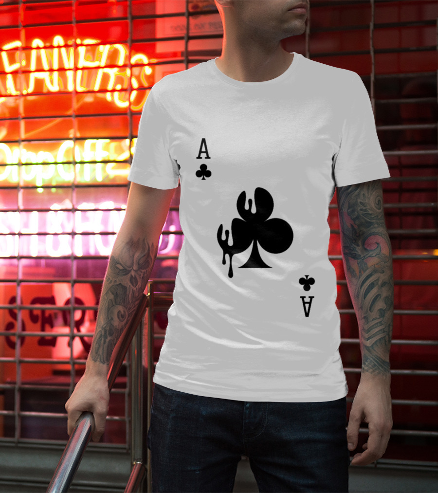 Ace Of Clubs Dripping Card T-Shirt