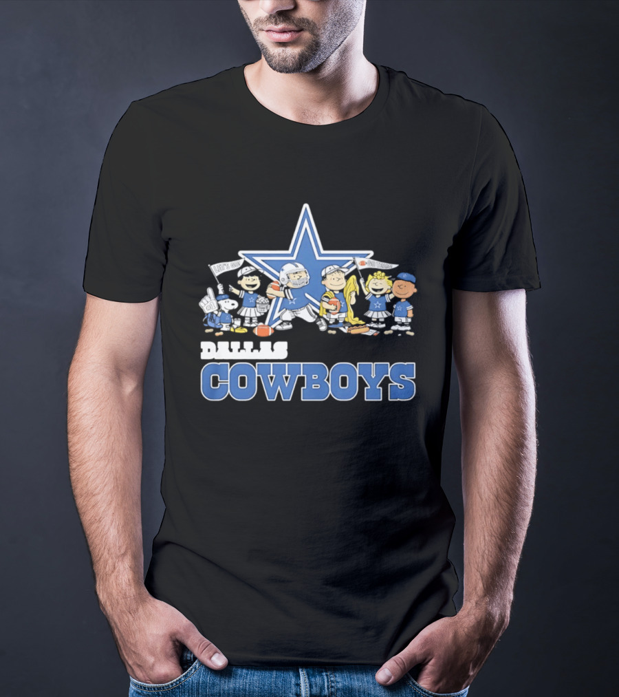 Dallas Cowboys Peanuts Characters Team Collaboration T-Shirt
