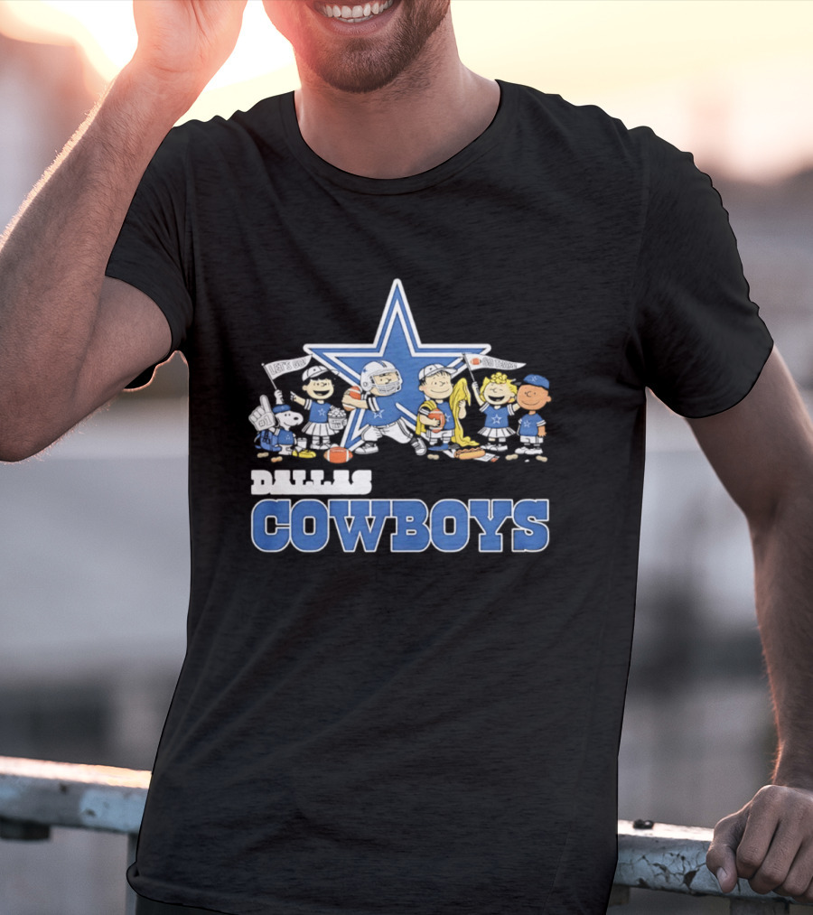 Dallas Cowboys Peanuts Characters Team Collaboration T-Shirt