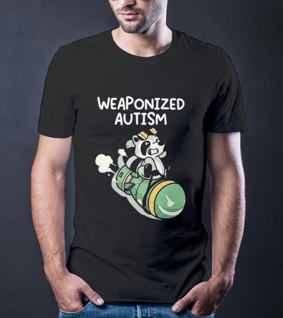 Weaponized Autism Raccoon Riding Missile T-Shirt