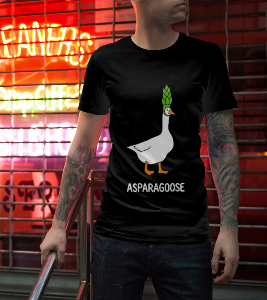 Asparagoose Goose Asparagus Head T-Shirt