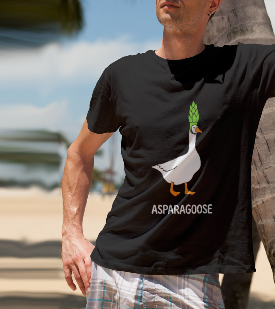 Asparagoose Goose Asparagus Head T-Shirt
