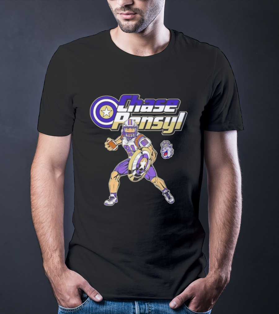 Chase Pensyl James Madison Dukes Football Superhero T-Shirt