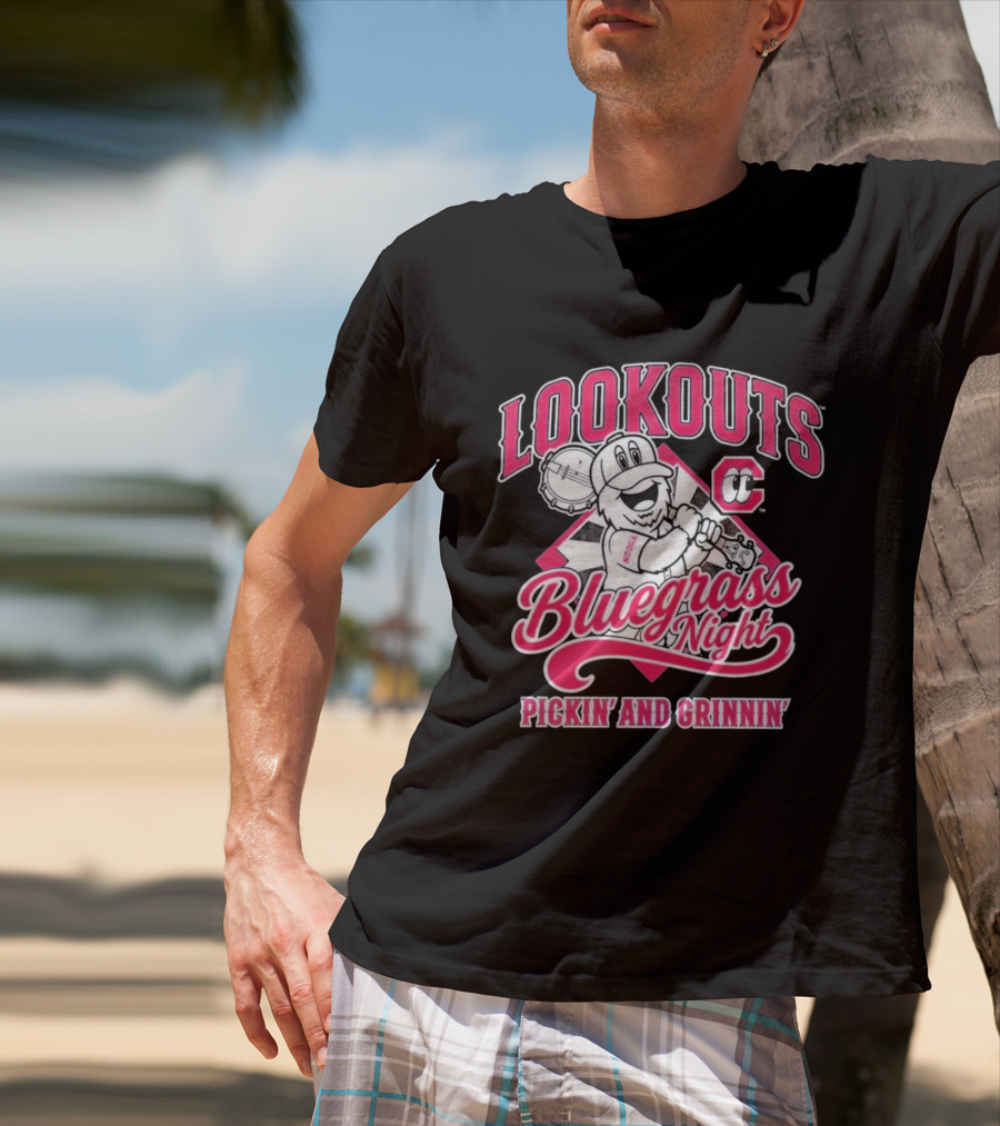 Lookouts Bluegrass Night Pickin' And Grinnin' Chattanooga Baseball C T-Shirt