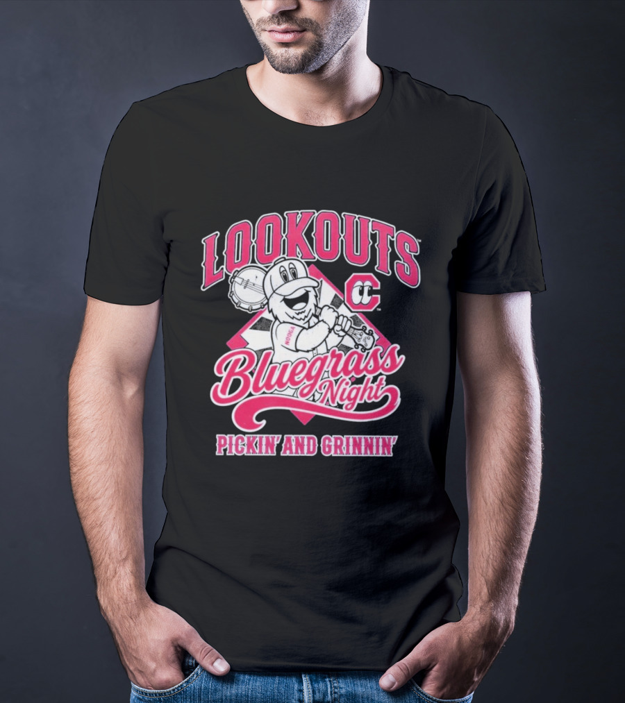 Lookouts Bluegrass Night Pickin' And Grinnin' Chattanooga Baseball C T-Shirt