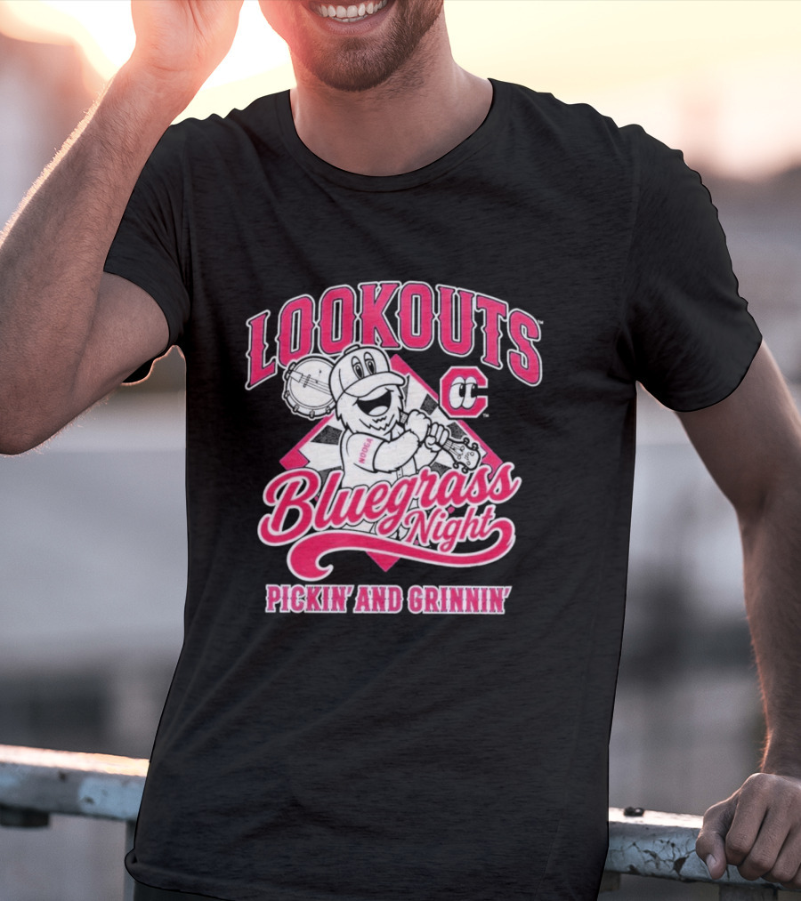 Lookouts Bluegrass Night Pickin' And Grinnin' Chattanooga Baseball C T-Shirt