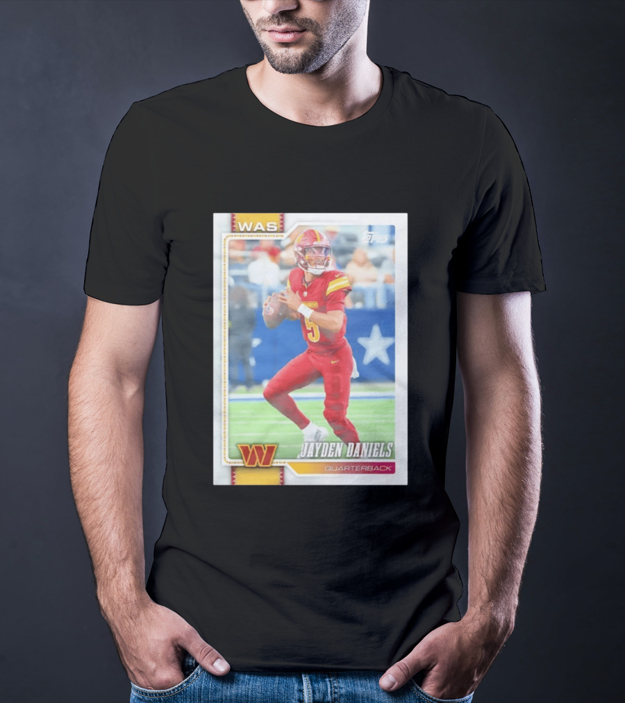 Jayden Daniels Washington Commanders Quarterback 2026 Topps Football T-Shirt