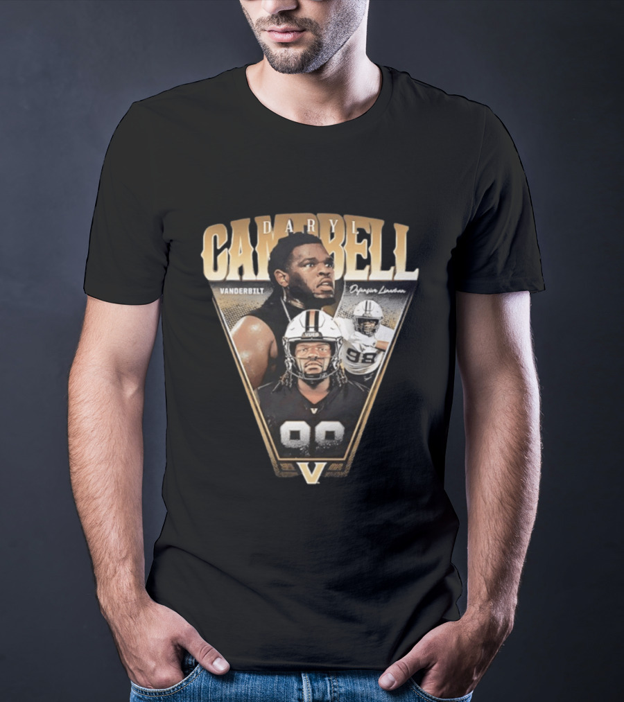 Daryl Campbell Vanderbilt Defensive Lineman NCAA Football T-Shirt