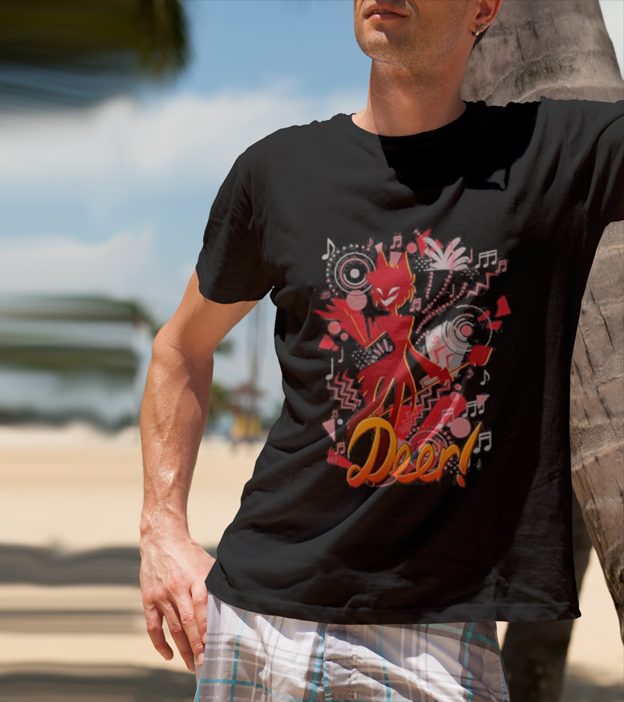 Alastor Hazbin Hotel Deer Music Radio T-Shirt