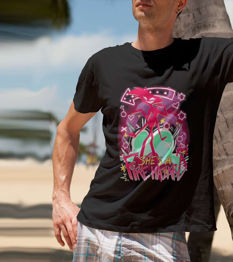 Hazbin Angel Dust She's A Fire Hazard T-Shirt