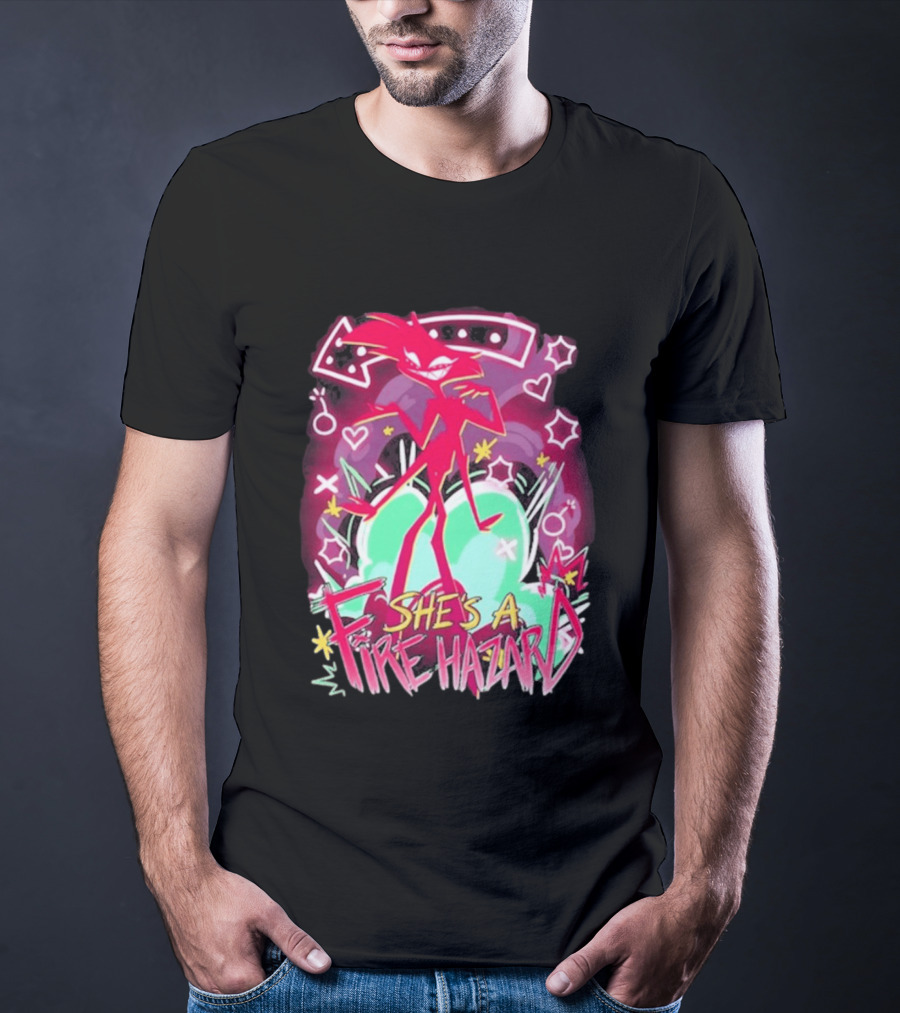 Hazbin Angel Dust She's A Fire Hazard T-Shirt