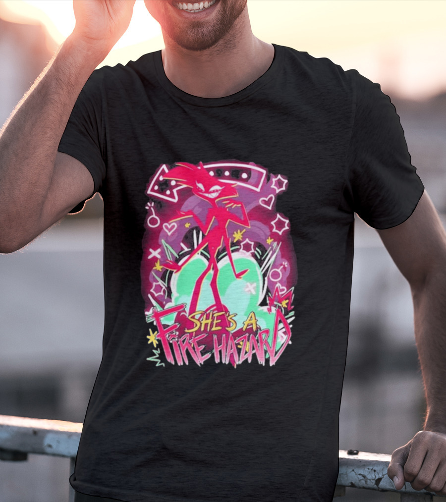 Hazbin Angel Dust She's A Fire Hazard T-Shirt