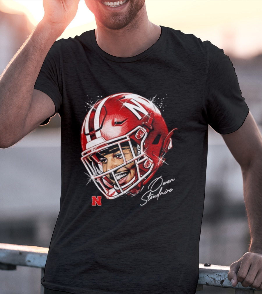 Owen Stoudmire Nebraska Cornhuskers Football Helmet T-Shirt