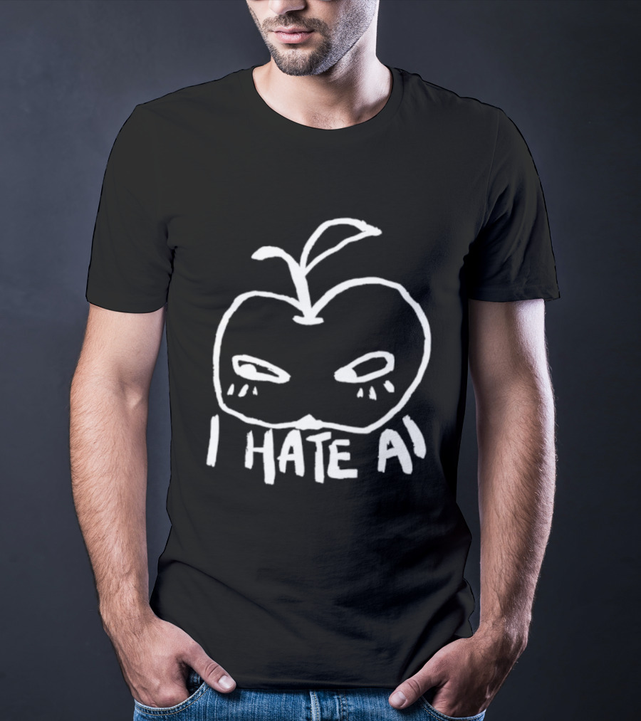 I Hate AI Apple Anti AI Technology Digital T-Shirt