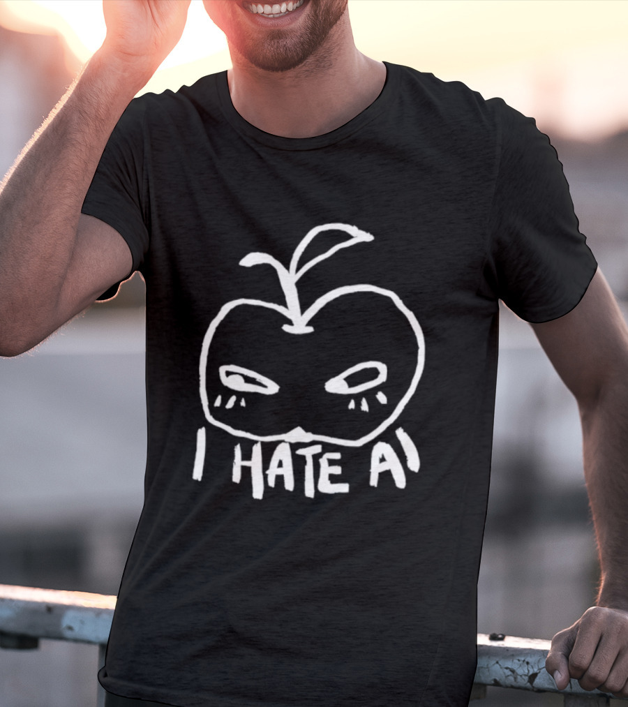 I Hate AI Apple Anti AI Technology Digital T-Shirt