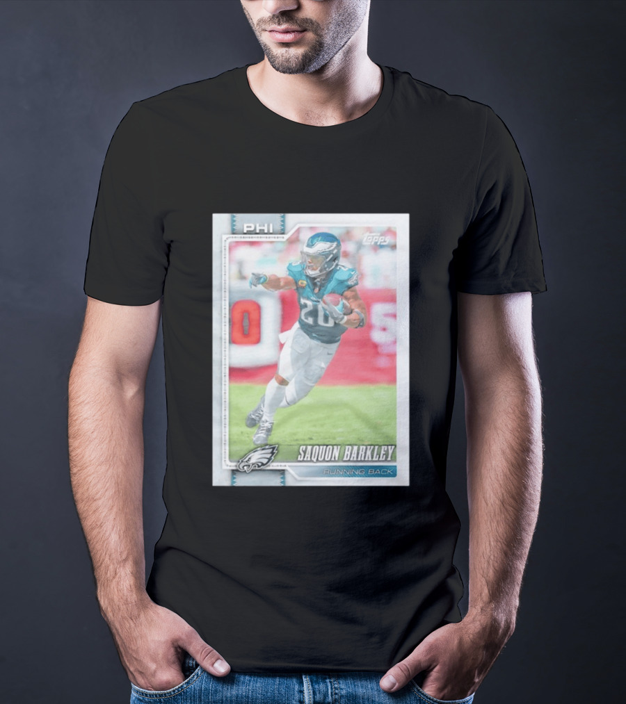 Saquon Barkley Topps Philadelphia Eagles 2026 Running Back Card T-Shirt