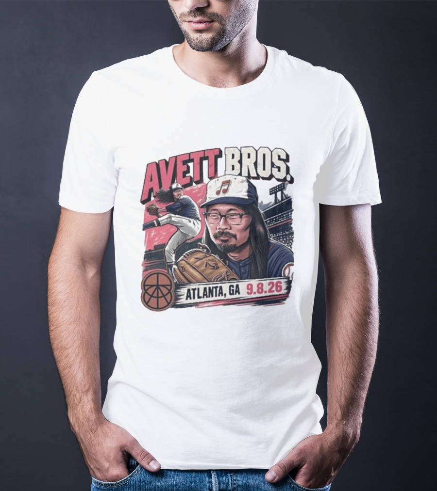 Avett Bros Baseball Themed Atlanta GA Sep 08 2026 Concert T-Shirt